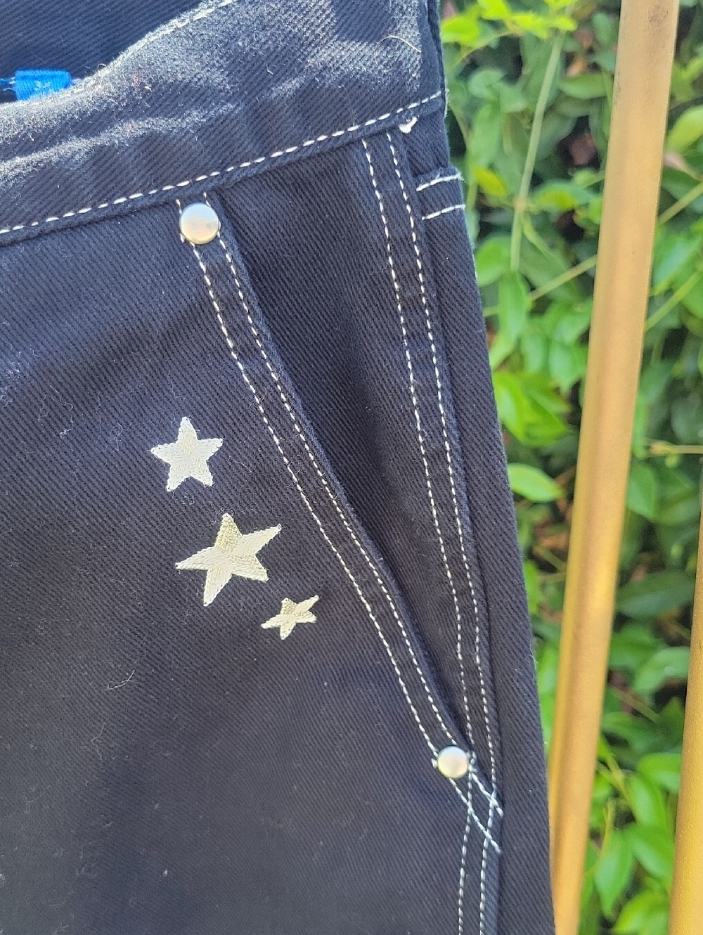 FORD Embroidered Star Double Knee Carpenter Baggy Jeans Sz 32 - Picture 10 of 13
